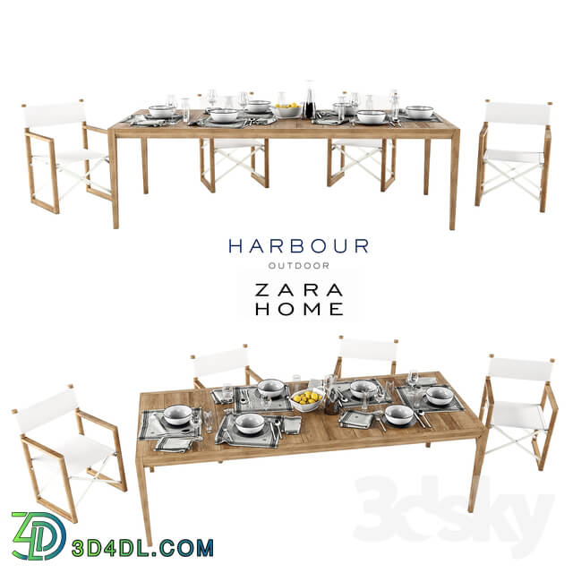 Table _ Chair - Harbor Outdoor collect and Zara Home table setting