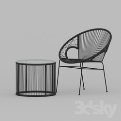 Table _ Chair - Armchair and table 