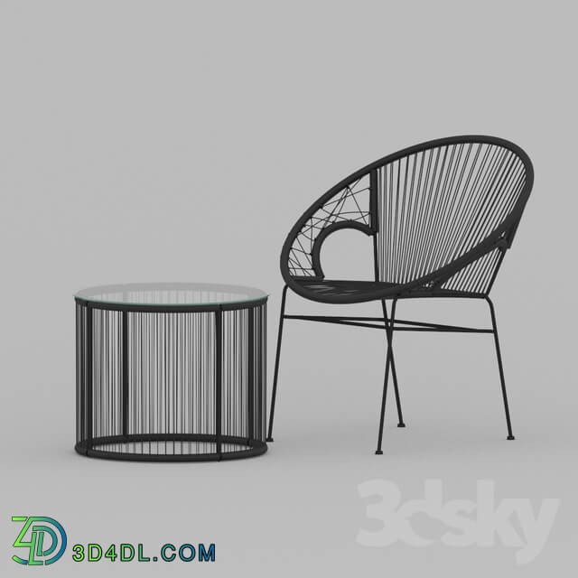 Table _ Chair - Armchair and table