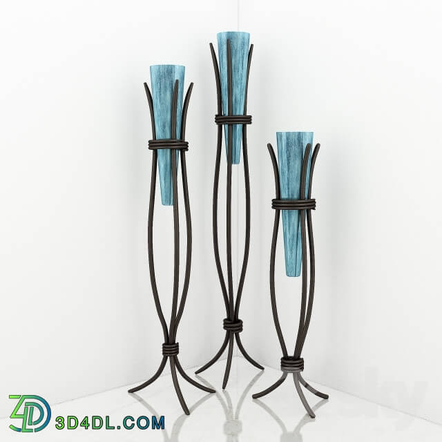 Vase - Floor vases with hand painted glass