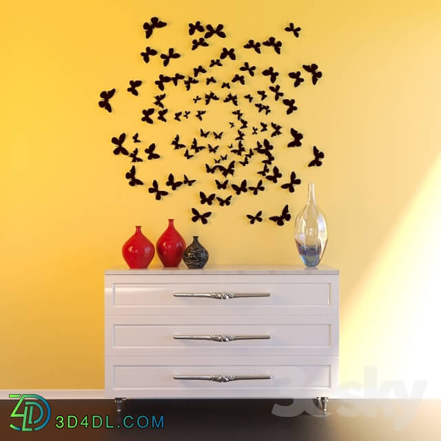 Sideboard _ Chest of drawer - butterfly_ decor