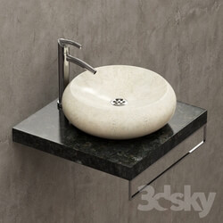 Wash basin - Round stone sink 