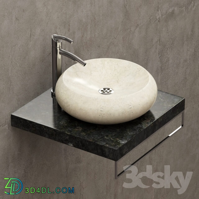 Wash basin - Round stone sink