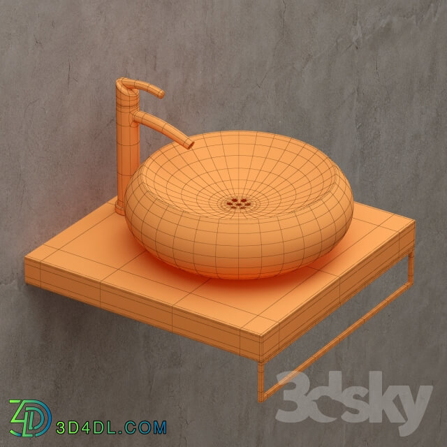 Wash basin - Round stone sink