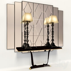 Console with mirror and lamps Transition by CASALI 