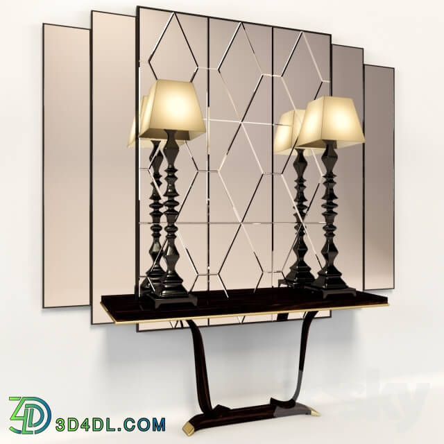 Console with mirror and lamps Transition by CASALI