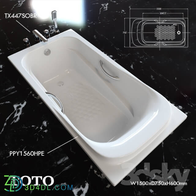 Bathtub - toto PPY1560HPE TX447SOBR