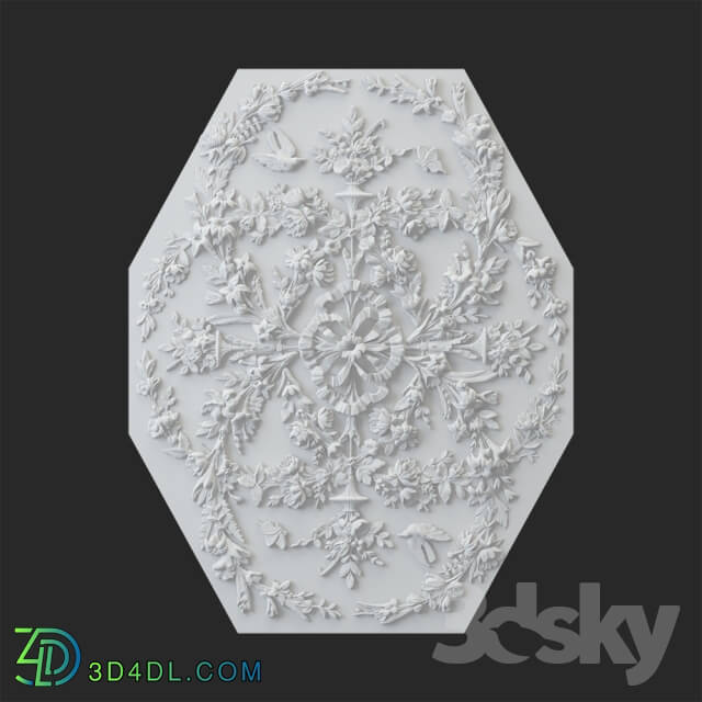 Decorative plaster - Bladed rosette 55