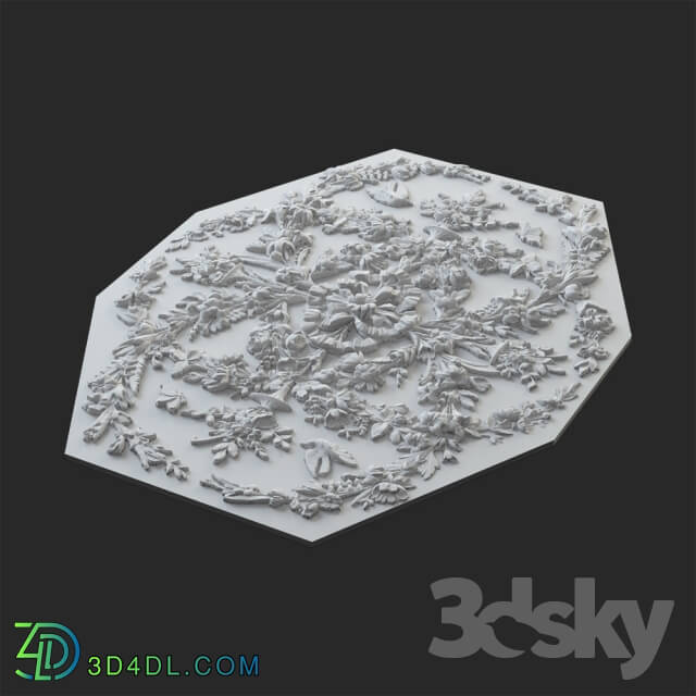 Decorative plaster - Bladed rosette 55