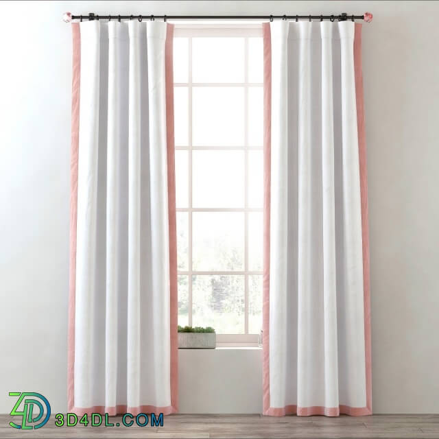 Curtain - RH _ BORDERED COTTON CANVAS DRAPERY PANEL