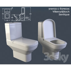 Toilet and Bidet - toilet cistern with Villeroy _amp_ Boch Sentique 