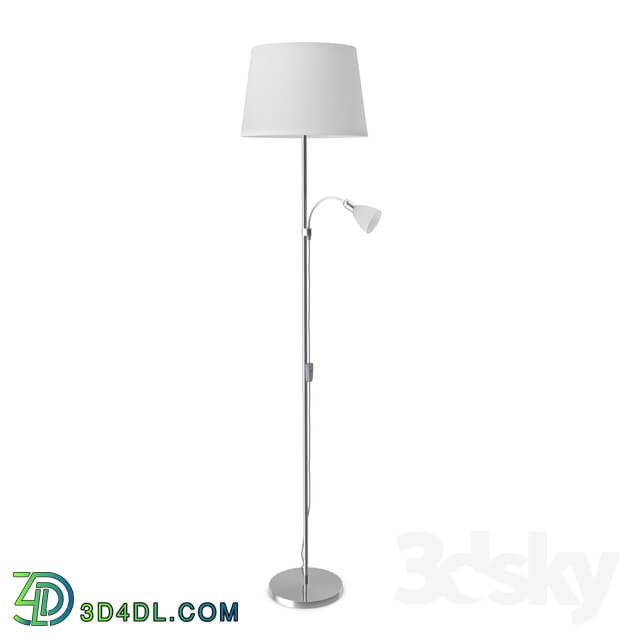 Floor lamp - 95686 Floor lamp CONESA c lamps. for reading_ 1х60W _E27__ 1х40W _E14__ Ø380_ H1700_ steel_ nickel mat _ tex