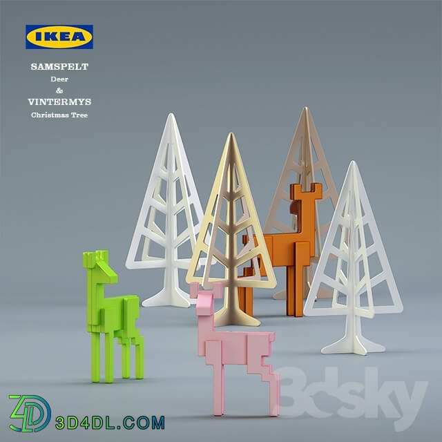 Other decorative objects - IKEA__39_s SAMSPELT Deer _amp_ VINTERMYS Christmas Tree