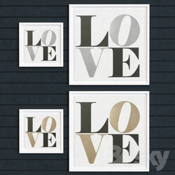 Frame - LOVE METALLIC FOIL ART 