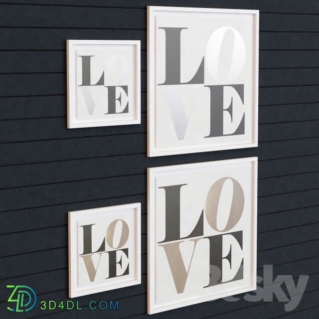 Frame - LOVE METALLIC FOIL ART