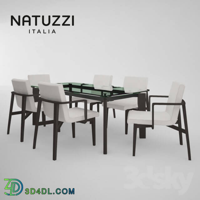 Table _ Chair - Natuzzi Sonata and B_B ITALIA oska table