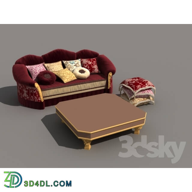 Sofa - Sofa _ table _ Ottoman of pillows