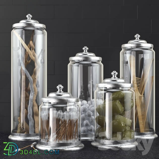 Bathroom accessories - Bathroom decoration jars set 2