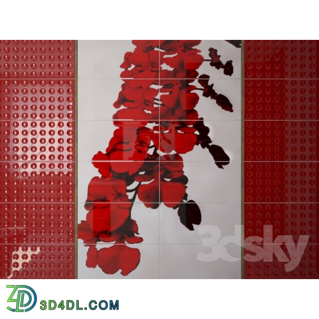 Bathroom accessories - Tile Red Orchid Dec.