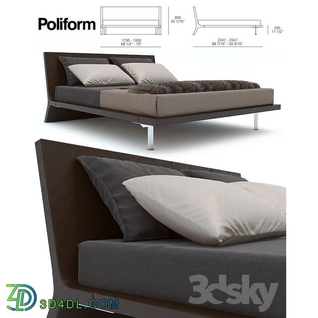 Bed - Poliform Angie bed