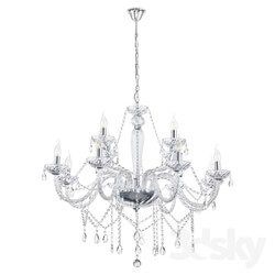 Ceiling light - 39102 Chandelier BASILANO 1_ 12x40W _E14__ glass _ transparent 