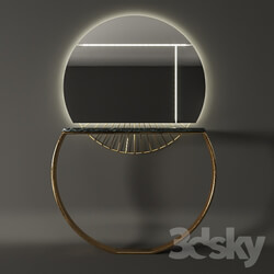 Other - Marble _ Gold Ring Console _ Mirror 