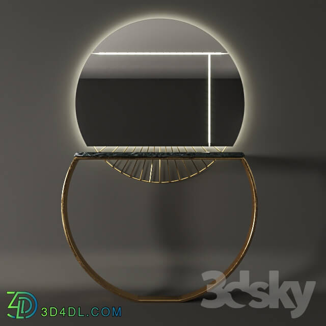 Other - Marble _ Gold Ring Console _ Mirror
