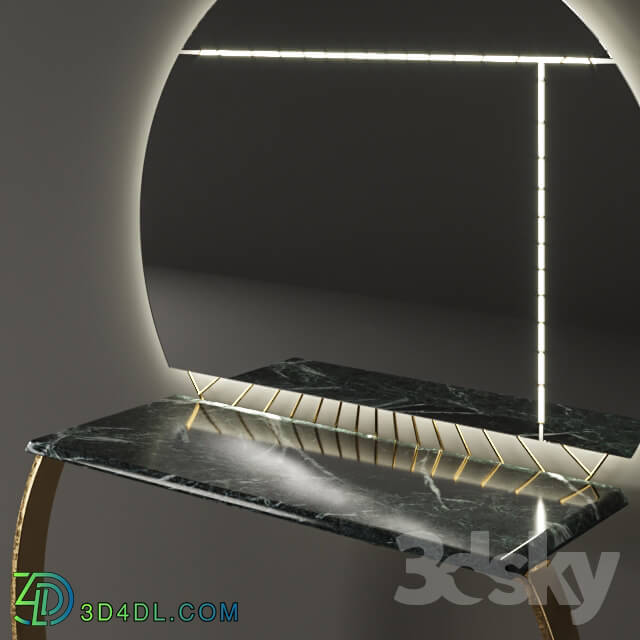 Other - Marble _ Gold Ring Console _ Mirror