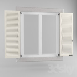 Windows - Windows with triple window shutters 