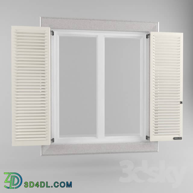 Windows - Windows with triple window shutters