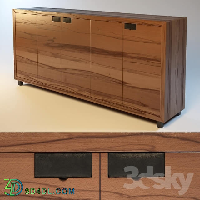 Sideboard _ Chest of drawer - Bedside table with leather handles