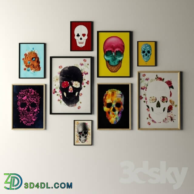 Frame - Collection of Paintings Skulls Collection by Francisco Valle