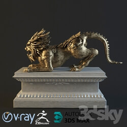 Sculpture - lion power 
