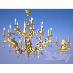 Ceiling light - Sordon chandelier and wall brackets 