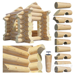 Other architectural elements - A set of logs to create the log cabins 