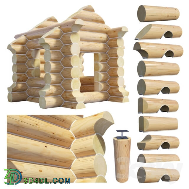 Other architectural elements - A set of logs to create the log cabins