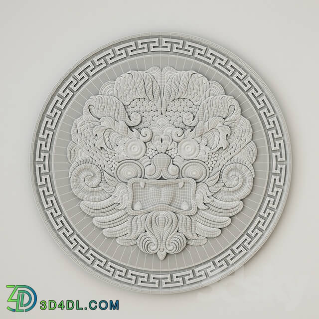 Decorative plaster - lion wall Sculpture