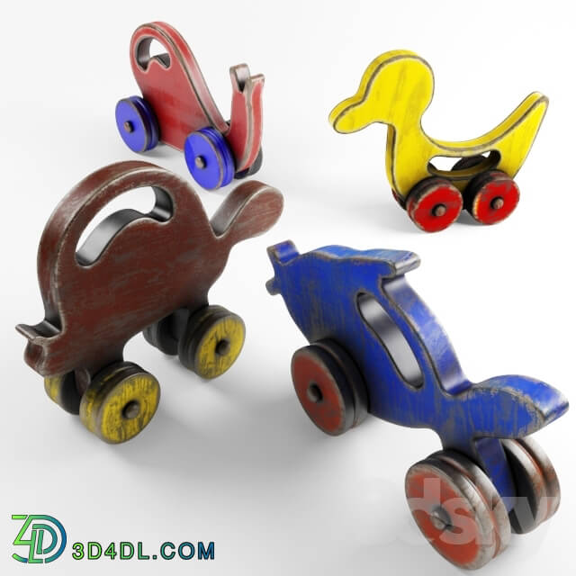 Toy - Vintage Toys Wooden Animal 001