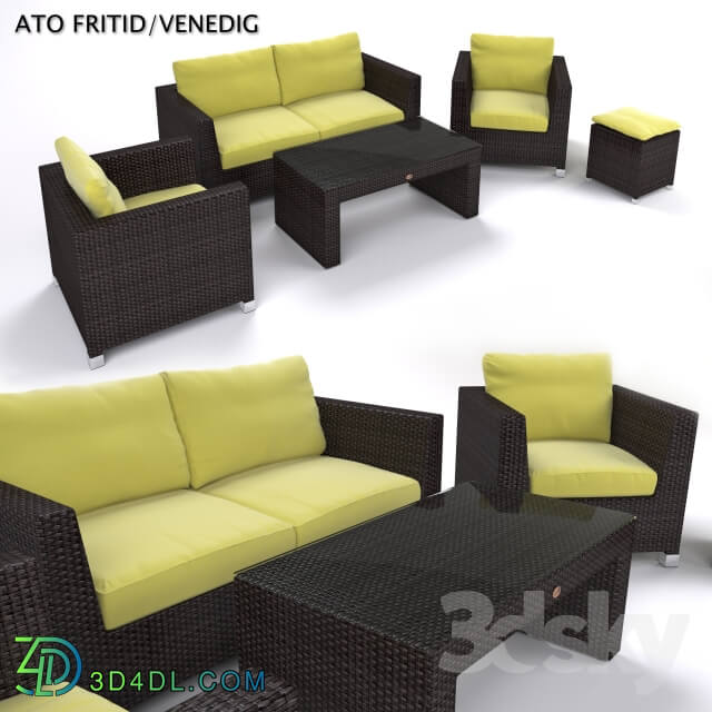 Sofa - ATO Venedig set of artificial rattan