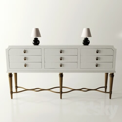 Sideboard _ Chest of drawer - Aubree 6 Drawer Console and Daniela Accent Lamp 