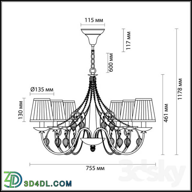 Ceiling light - Chandelier ODEON LIGHT 3922_6 ADRIANA