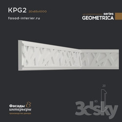 Decorative plaster - Gypsum molding - KPG2. Dimensions _20x85x1000_. Exclusive series of decor _Geometrica_. 