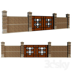Other architectural elements - modern gate with fence 
