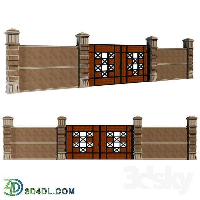 Other architectural elements - modern gate with fence