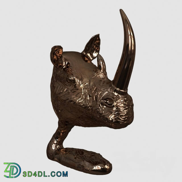 Sculpture - Rhino bronze head