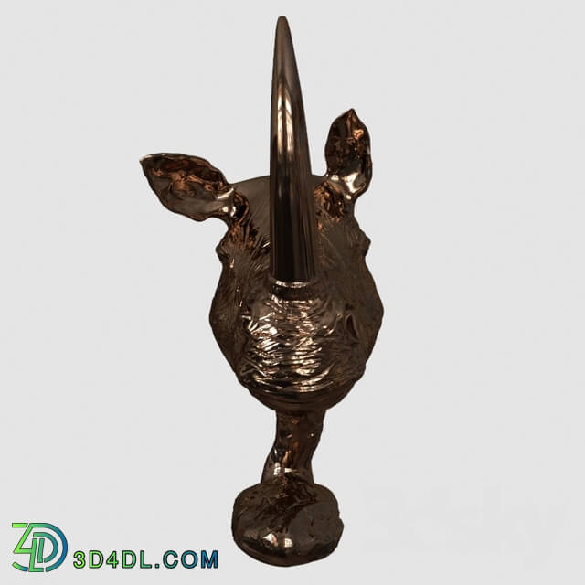 Sculpture - Rhino bronze head