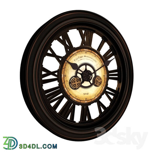 Watches _ Clocks - Roman Gear Wall Clock