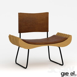 Arm chair - ORGANIQUE wooden armchair on skids FST0280 
