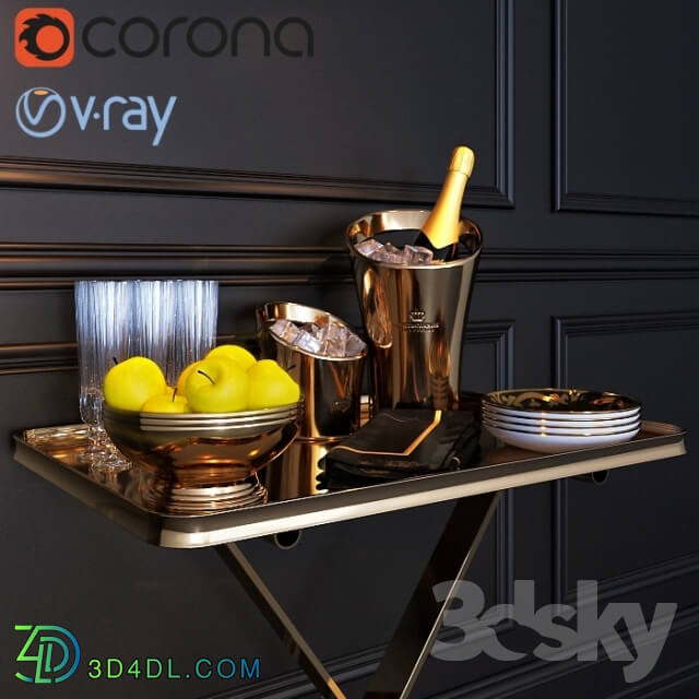 Food and drinks - Serving trolley _ dinner wagon