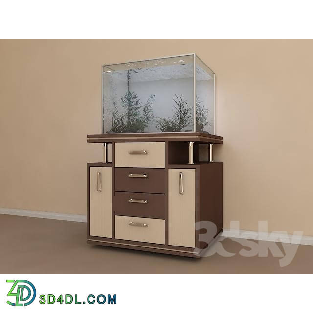 Sideboard _ Chest of drawer - Aquarium with pedestal